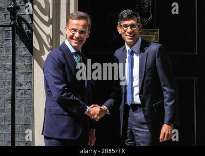 London, Großbritannien. 19. Juni 2023. Der britische Premierminister Rishi Sunak begrüßt heute Ulf Kristersson, den schwedischen Premierminister, in der Downing Street. Kredit: Imageplotter/Alamy Live News Stockfoto