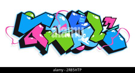 Farbenfrohes Abstraktes Urbanes Graffiti Street Art Wortschriftzeichen Vektor Illustration Template-Element Stock Vektor