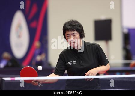 Berlin, Deutschland, 19. Juni 2023. Kyoko Ebisawa aus Nippon während Tischtennis bei den Olympischen Sonderspielen Berlin 2023. Kredit: Fabideciria. Kredit: Fabideciria/Alamy Live News Kredit: Fabideciria/Alamy Live News Stockfoto