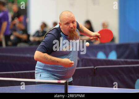 Berlin, Deutschland, 19. Juni 2023. Tobias Hansson aus Schweden während Tischtennis bei den Olympischen Sonderspielen Berlin 2023. Kredit: Fabideciria. Kredit: Fabideciria/Alamy Live News Kredit: Fabideciria/Alamy Live News Stockfoto