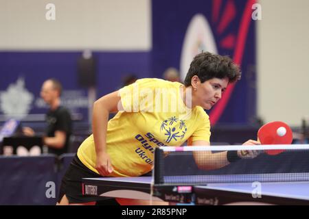 Berlin, Deutschland, 19. Juni 2023. Kateryna Hryschtschenko aus der Ukraine während Tischtennis bei den Olympischen Sonderspielen Berlin 2023. Kredit: Fabideciria. Kredit: Fabideciria/Alamy Live News Kredit: Fabideciria/Alamy Live News Stockfoto