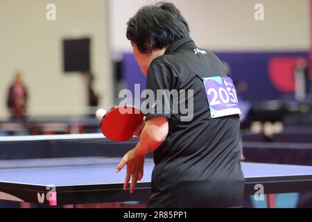 Berlin, Deutschland, 19. Juni 2023. Kyoko Ebisawa aus Nippon während Tischtennis bei den Olympischen Sonderspielen Berlin 2023. Kredit: Fabideciria. Kredit: Fabideciria/Alamy Live News Kredit: Fabideciria/Alamy Live News Stockfoto