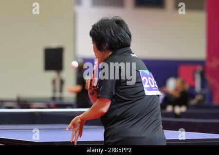 Berlin, Deutschland, 19. Juni 2023. Kyoko Ebisawa aus Nippon während Tischtennis bei den Olympischen Sonderspielen Berlin 2023. Kredit: Fabideciria. Kredit: Fabideciria/Alamy Live News Kredit: Fabideciria/Alamy Live News Stockfoto