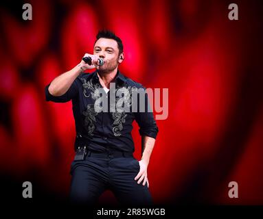 Mailand, Italien. 18. Juni 2023. TIZIANO FERRO während TIZIANO FERRO TZN2023, italienisches Sängerkonzert in Mailand, Italien, Juni 18 2023 Kredit: Independent Photo Agency/Alamy Live News Stockfoto