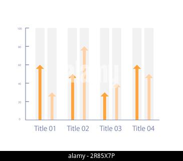 Gruppiertes Infografik-Diagramm mit Pfeilen als Designvorlage Stock Vektor