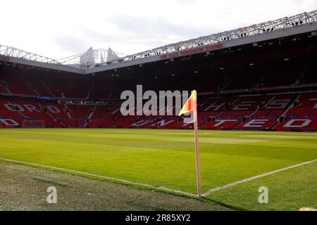 Manchester, Großbritannien. 19. Juni 2023. Manchester, England, Juni 19. 2023: Allgemeiner Überblick über Old Trafford vor dem Fußballspiel der UEFA 2024 European Qualifiers zwischen England und Nordmazedonien im Old Trafford in Manchester, England. (James Whitehead/SPP) Kredit: SPP Sport Press Photo. Alamy Live News Stockfoto