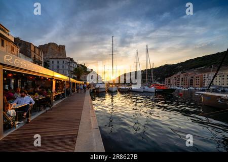 Die Altstadt von Bonifacio auf Korsika, Frankreich Stockfoto