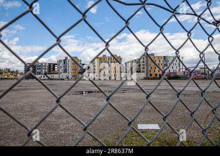 Neubau von Wohnungen in der Nähe von Downtown Los Angeles, Llewellyn Apartments, Los Angeles, Stockfoto