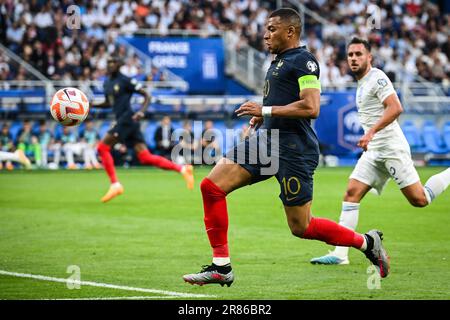 Saint-Denis, Frankreich, Frankreich. 19. Juni 2023. Kylian MBAPPE von Frankreich während des Spiels der UEFA Euro 2024 European Qualifiers Group B zwischen Frankreich und Griechenland im Stade de France am 19. Juni 2023 in Saint-Denis bei Paris, Frankreich. (Kreditbild: © Matthieu Mirville/ZUMA Press Wire) NUR REDAKTIONELLE VERWENDUNG! Nicht für den kommerziellen GEBRAUCH! Kredit: ZUMA Press, Inc./Alamy Live News Stockfoto