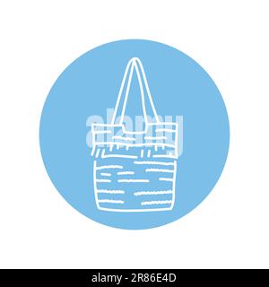 Sommer Strandtasche Symbol mit schwarzer Linie. Piktogramm für Webseite, mobile App, Werbeaktion. Stock Vektor