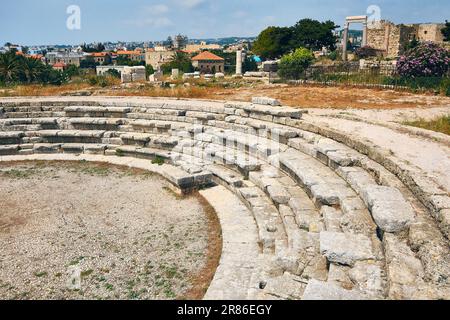 Römisches Amphitheater in der antiken Stadt Byblos Stockfoto