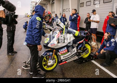 Sachsenring, Deutschland. , . #3 TULOVIC Lukas (GER)/Moto2 MotoGP, MOTO GP, Saison 2023 auf dem Sachsenring, Motorrad Grand Prix von DEUTSCHLAND - Motorsport, Motorrad Road Racing, Motorrad-WM, Foto und Copyright © Udo STIEFEL/ATP Bilder (STIEFEL Udo/ATP/SPP) Kredit: SPP Sport Press Photo. Alamy Live News Stockfoto