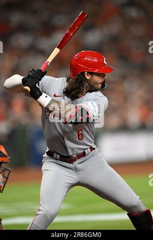 Cincinnati Reds zweiter Baseman Jonathan India (6) im sechsten Inning während des MLB-InterLeague-Spiels zwischen den Cincinnati Reds und dem H. Stockfoto