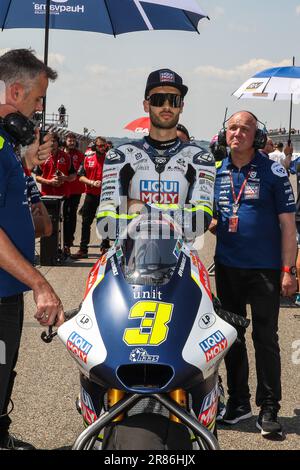 Sachsenring, Deutschland. , . #3 TULOVIC Lukas (GER)/Moto2 MotoGP, MOTO GP, Saison 2023 auf dem Sachsenring, Motorrad Grand Prix von DEUTSCHLAND - Motorsport, Motorrad Road Racing, Motorrad-WM, Foto und Copyright © Udo STIEFEL/ATP Bilder (STIEFEL Udo/ATP/SPP) Kredit: SPP Sport Press Photo. Alamy Live News Stockfoto