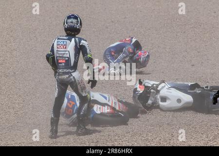 Sachsenring, Deutschland. , . #64 BENDSNEYDER Bo (NED)/Moto2, #3 TULOVIC Lukas (GER)/Moto2 MotoGP, MOTO GP, 2023 Saison auf dem Sachsenring, Motorcycle Grand Prix of GERMANY - Motorsport, Motorcycle Road Racing, Motorrad-WM, Foto und Copyright © Udo STIEFEL/ATP Bilder (STIEFEL Udo/ATP/SPP Sport Press Photo): SPP Sport Press. Alamy Live News Stockfoto