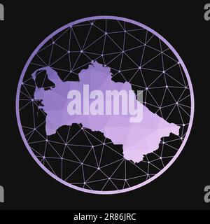 Symbol Turkmenistan. Polygonale Vektorkarte des Landes. Turkmenistan-Symbol im geometrischen Stil. Stock Vektor