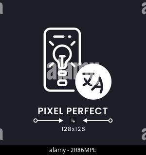 Sprachlernprogramm – weißes, solides Desktop-Symbol Stock Vektor