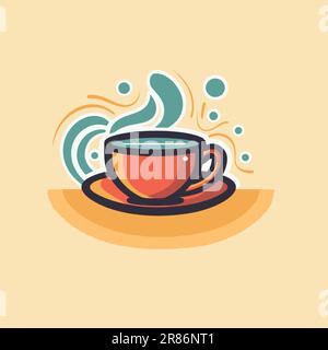 Symbol für heiße Kaffeetasse Stock Vektor