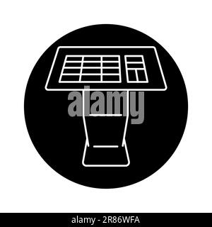 Schwarzes Symbol für den interaktiven Informationskiosk. Selbstbedienungs-Piktogramm für Webseite, mobile App, Aktion. Stock Vektor