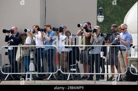 Pressefotografen Werfen Die Farbe 2023 Stockfoto