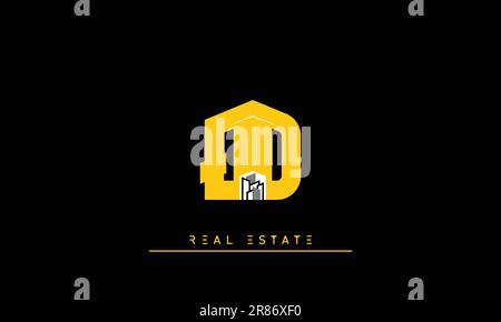 Real Estate Briefen Modern Creative Logo QD , DQ Stock Vektor