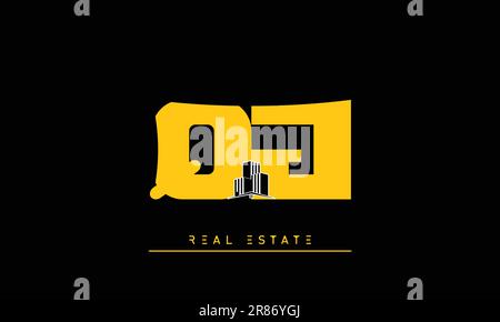 Real Estate Briefen Modern Creative Logo QJ , JQ Stock Vektor