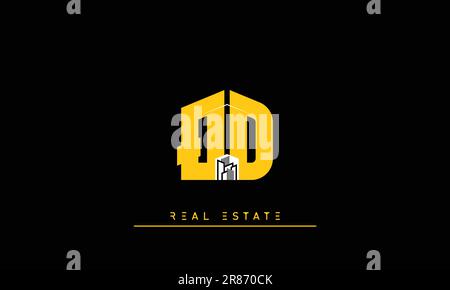 Real Estate Briefen Modern Creative Logo QD , DQ Stock Vektor