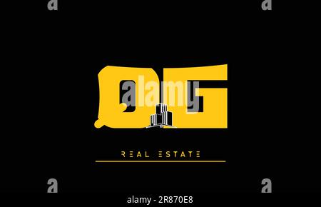 Real Estate Briefen Modern Creative Logo QG , GQ Stock Vektor