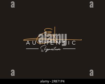 EL Signature Logo-Vorlage Vektor. Stock Vektor