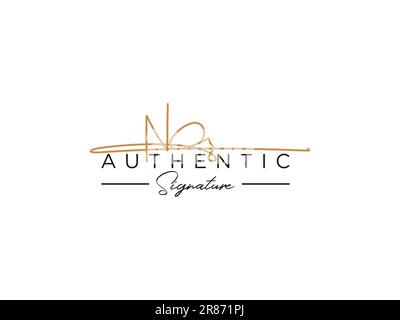 KEIN Vektor für Signature-Logo-Vorlage. Stock Vektor