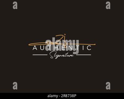 VEKTOR für DIE ZI-Signatur-Logo-Vorlage. Stock Vektor