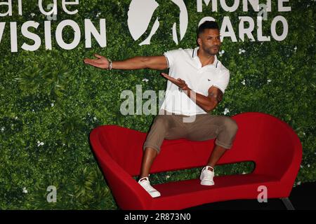 Monaco, Monaco. 18. Juni 2023. Ricky Whittle nimmt am 18. Juni 2023 am Monte-Carlo-Fernsehfestival 62. an der Fotokonferenz „Ricky Whittle“ Teil. Monacopicture & Copyright © Thierry CARPICO/ATP images (CARPICO Thierry/ATP/SPP). Kredit: SPP Sport Press Photo. Alamy Live News Stockfoto