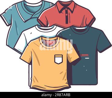 Moderne Shirts aus dem Modegeschäft Stock Vektor