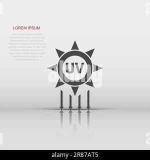 UV-Strahlung Symbol im flachen Stil. Uv-Vector Illustration auf weißem Hintergrund isoliert. Solar Protection Business Konzept. Stock Vektor