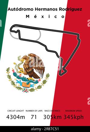 motorsport-Rennstrecke in Mexiko-Stadt Stock Vektor