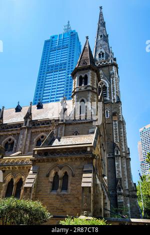 Scot's Church, Presbyterianische Kirche im Stadtzentrum von Melbourne, Victoria, Australien Stockfoto