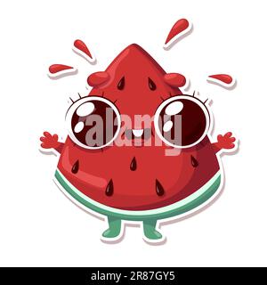 Vektorbild Wassermelonen-Aufkleber Stock Vektor