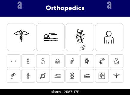 Symbolsatz für Orthopädie-Linien Stock Vektor
