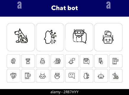 Symbolgruppe für Chat-bot Stock Vektor