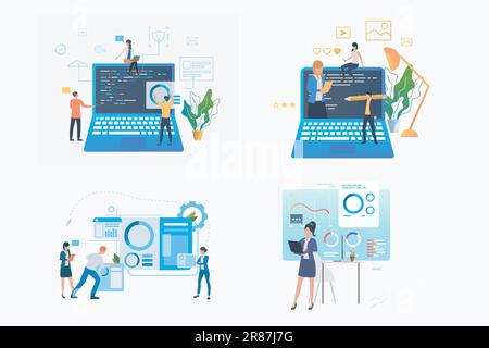 Datenanalyseset Stock Vektor
