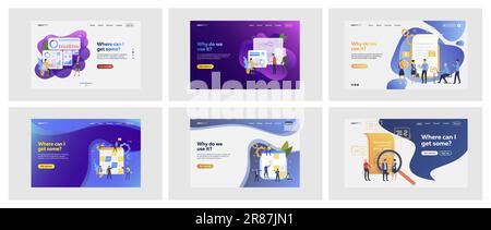 Gruppe von beschäftigten Personen, die mit Dokumenten arbeiten Stock Vektor