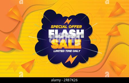 Werbebeiträge in Form von Bannervorlagen für Flash-Sale-Rabatte. Design der Bannervorlage für den Verkauf. Webbanner für Mega Sale Sale Sale Sale Sale Sale Banner. Großes Angebot Stock Vektor