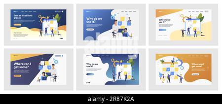 Eine Gruppe von Geschäftsleuten mit riesigen Scrum-Boards Stock Vektor