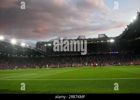 Manchester, Großbritannien. 19. Juni 2023. Allgemeine Ansicht *** während des UEFA-WETTKAMPFS DER EURO-Qualifikatoren 2024 zwischen England und Nordmazedonien am 19. Juni 2023 in Old Trafford, Manchester, England. Foto von Simon Hall. Nur redaktionelle Verwendung, Lizenz für kommerzielle Verwendung erforderlich. Keine Verwendung bei Wetten, Spielen oder Veröffentlichungen von Clubs/Ligen/Spielern. Kredit: UK Sports Pics Ltd/Alamy Live News Stockfoto