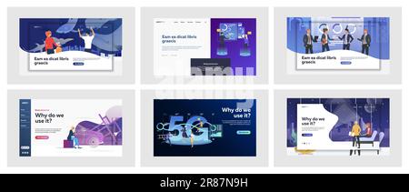 Gruppe verschiedener Personen, die Aktivitäten durchführen Stock Vektor