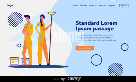 Ein paar Wandmaler Stock Vektor