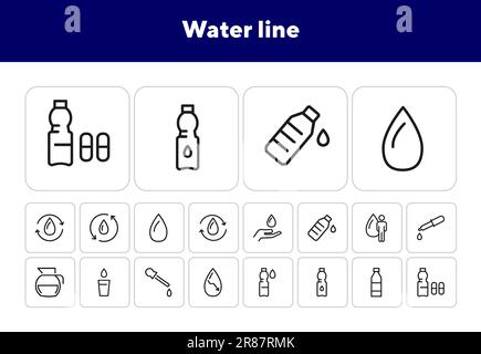Symbole für Wasserlinien Stock Vektor