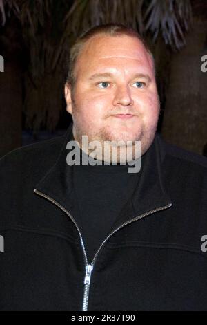 Kim Dotcom bei der Veröffentlichung der Mega-Website, Dotcom Mansion, Coatesville, Auckland, Neuseeland, Sonntag, 20. Januar 2013. Stockfoto