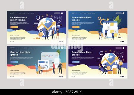 Gruppe von Männern und Frauen, die den Gewinn berechnen Stock Vektor