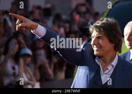 Rom, Italien. 19. Juni 2023. Tom Cruise nimmt am 19. Juni 2023 im Auditorium della Conciliazione in Rom, Italien, an der Weltpremiere von Paramount Pictures „Mission: Impossible - Dead Reckoning Part One“ Teil. © Foto: Cinzia Camela. Kredit: Unabhängige Fotoagentur/Alamy Live News Stockfoto